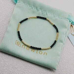 🆕✨Enewton Black Glass Crystal Gold Bead Stretch Bracelet